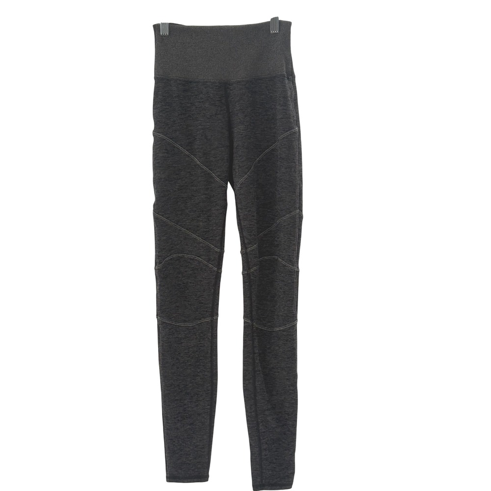 Alo Leggings Revel Fleece Lined Women Size XS‎ Black Gray High Rise